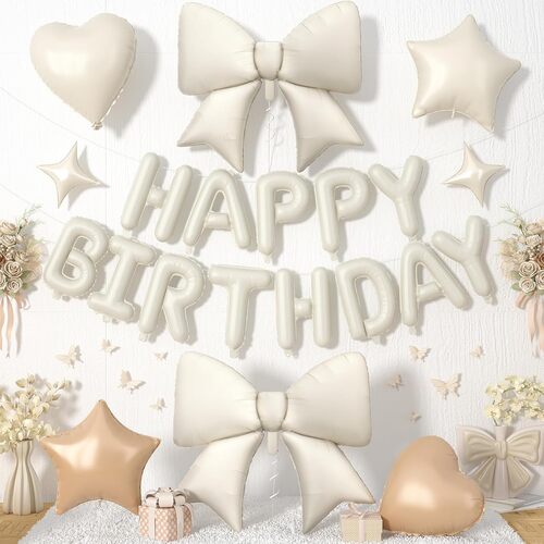 나비 매듭 풍선 생일 세트