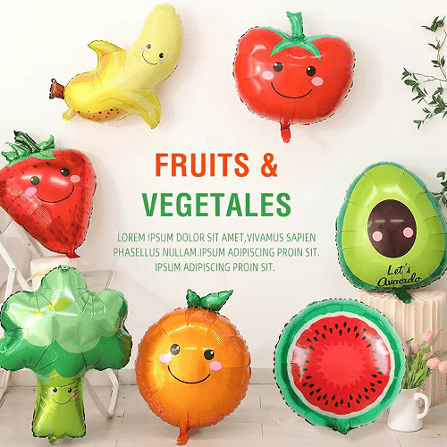 과일과 야채 호일 풍선
