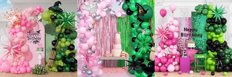 Pink And Green Balloon Birthday Arch Kit