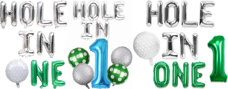 Hole in one foil balloon set