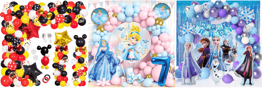 Cartoon theme balloon arch