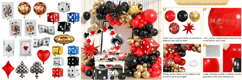 Casino balloon arch