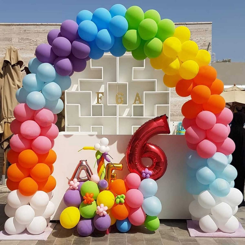 무지개 풍선 화환