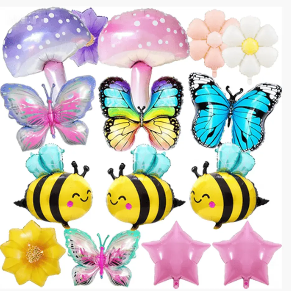 봄 테마의 호일 풍선